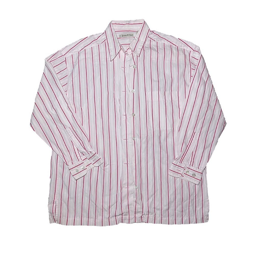 vintage banana republic pink striped button up